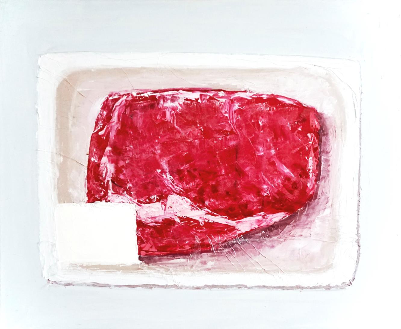 Carne Confezionata, bistecca rossa in vassoio, tecniche mix, 2019